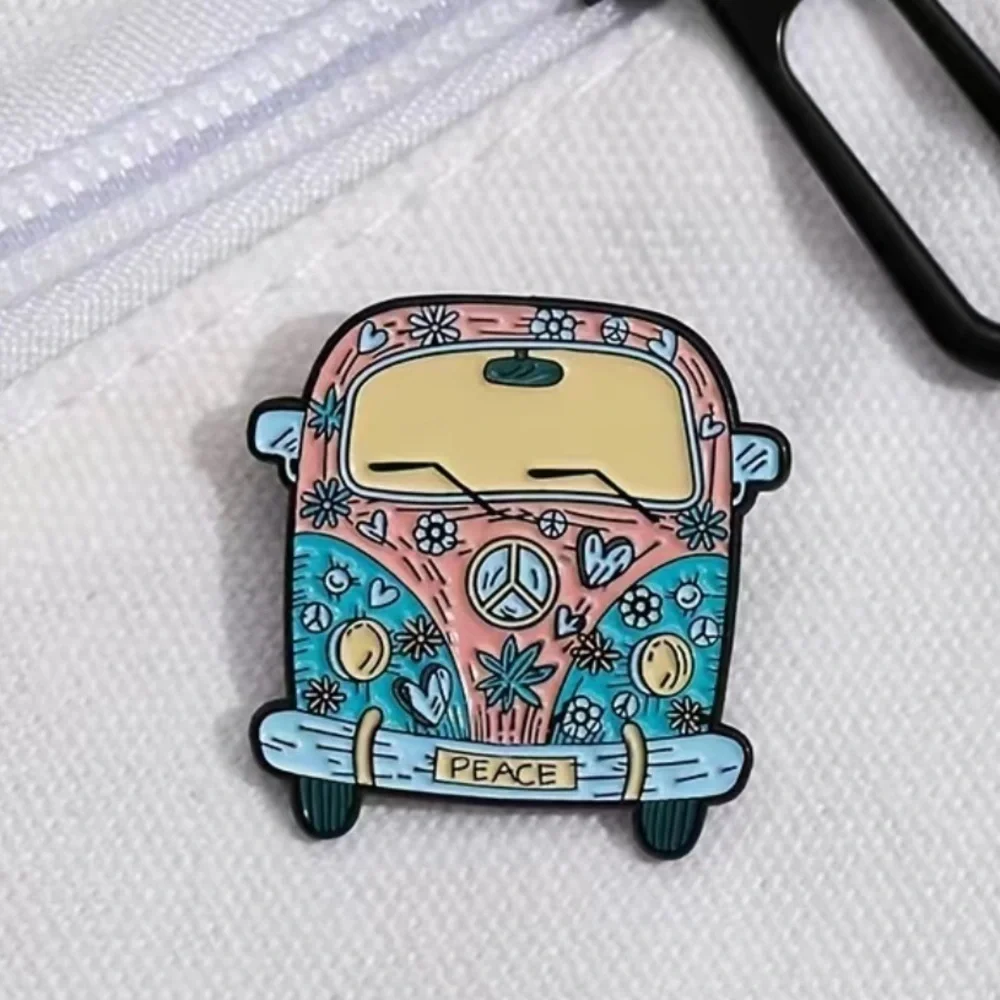 3/$25 Boho Hippie Volkswagen Van Bus Pin Badge Brooch